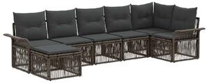 VidaXL Kerti Kanapé Szett 7 pcs Szürke polirattan
