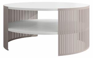 Dohányzóasztal Civer VIII, Fém, Laminált forgácslap, 40cm, Kasmír, Fehér