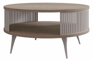 Dohányzóasztal Vitum VI, Fém, Laminált forgácslap, 44cm, Világos fa, Kasmír