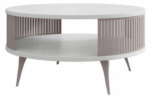 Dohányzóasztal Vitum VI, Fém, Laminált forgácslap, 44cm, Fehér, Kasmír