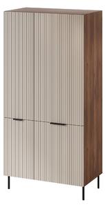 Gardróbszekrény Mardalu 104, Laminált forgácslap, Közepes sűrűségű farostlemez, 186x90x52cm, Kasmír, Dió