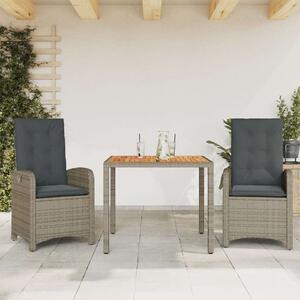 VidaXL Polyrattan Kerti Étkezőgarnitúra - 2 Fotel + Asztal