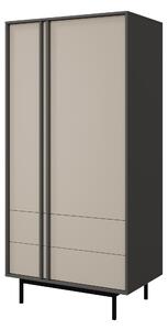 Gardróbszekrény Levali 100, Laminált forgácslap, 195x93x60cm, Antracit, Bézs