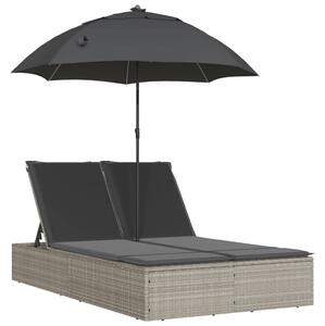 VidaXL Dupla Napozóágy - Polyrattan - 200x164 cm