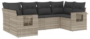VidaXL Polyrattan Kerti Ülőgarnitúra - 6 részes - Világosszürke
