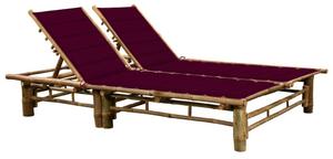 VidaXL Bambusz Napozóágy - 2 személyes - 200x130cm