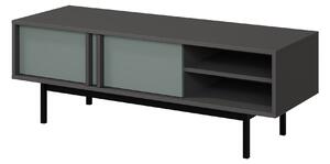 TV-állvány Levali 109, Laminált forgácslap, 43x123x43cm, Poros zöld, Antracit