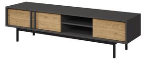 TV-állvány Levali 108, Laminált forgácslap, 43x163x43cm, Antracit, Tölgy