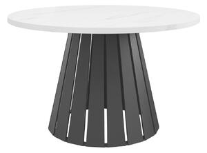 Dohányzóasztal Oswego 134, Fém, 43cm, Fehér márvány, Fekete