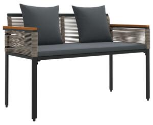 VidaXL Kerti pad Szürke és sötétszürke 117 x 54 x 74.5 cm polirattan