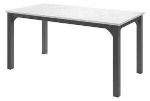 Asztal Oswego 137, 76x90cm, Fekete, Fehér márvány