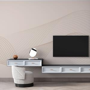 Fotótapéta 3D geometrikus vonalak modern trendstílus bézs alapon, Fotótapéta absztrakt, w00893v1 : Uwalls.hu