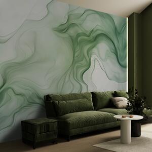 Fotótapéta Panorámás zöld absztrakt hullámok világos háttéren, 3d fotótapéta, Fotótapéta 3d geometriai alakzatok, w01185d1 : Uwalls.hu