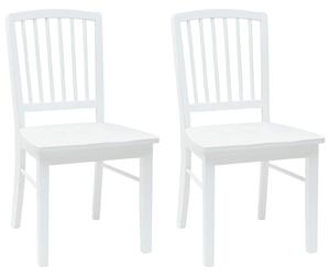 VidaXL Étkező Székek 2 pcs Fehér 50 x 52,5 x 91 cm Tömör Gumi Fa