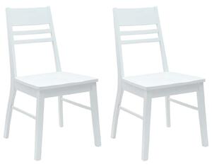 VidaXL Étkező Székek 2 pcs Fehér 43 x 54 x 89 cm Tömör Gumi Fa