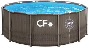 CF GROUP Frame Rattan, Fém szerkezetes medence, 3,66 × 1,22 m, kör alakú, 12800 l űrtartalom, Barna