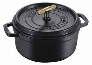 Staub La Cocotte Buster & Punch Önöttvas lábas Ø 24cm 3,8L - Fekete