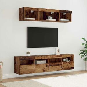 VidaXL TV Fali Egységek LED-del 5 pcs Öreg fa 80 x 30 x 40 cm Faanyag