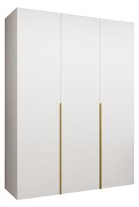 Gardróbszekrény Hartford 536, Laminált forgácslap, 202x150x52cm, Aranysárga, Fehér