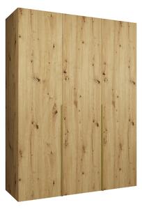 Gardróbszekrény Hartford 536, Laminált forgácslap, 202x150x52cm, Artisan tölgy, Aranysárga