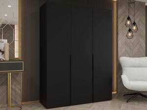 Gardróbszekrény Hartford 536, Laminált forgácslap, 202x150x52cm, Fekete