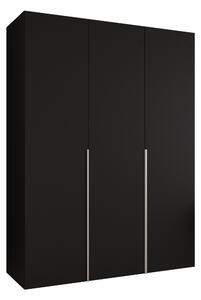 Gardróbszekrény Hartford 536, Laminált forgácslap, 202x150x52cm, Kasmír, Fekete