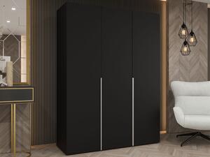 Gardróbszekrény Hartford 536, Laminált forgácslap, 202x150x52cm, Kasmír, Fekete
