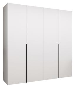 Gardróbszekrény Hartford 537, Laminált forgácslap, 202x200x52cm, Fekete, Fehér