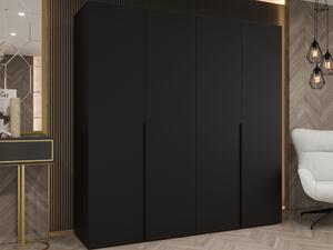Gardróbszekrény Hartford 537, Laminált forgácslap, 202x200x52cm, Fekete