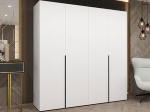 Gardróbszekrény Hartford 537, Laminált forgácslap, 202x200x52cm, Fekete, Fehér
