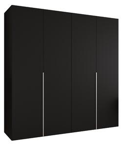 Gardróbszekrény Hartford 537, Laminált forgácslap, 202x200x52cm, Kasmír, Fekete