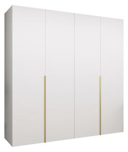 Gardróbszekrény Hartford 537, Laminált forgácslap, 202x200x52cm, Aranysárga, Fehér