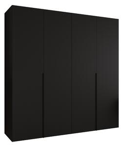 Gardróbszekrény Hartford 537, Laminált forgácslap, 202x200x52cm, Fekete