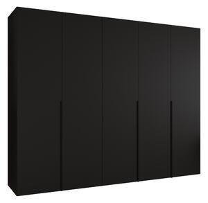 Gardróbszekrény Hartford 538, Laminált forgácslap, 202x250x52cm, Fekete