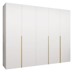 Gardróbszekrény Hartford 538, Laminált forgácslap, 202x250x52cm, Aranysárga, Fehér