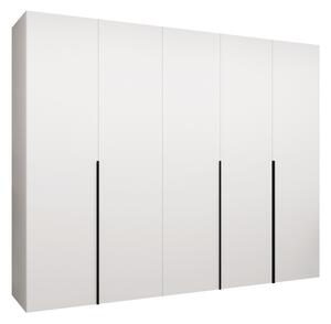 Gardróbszekrény Hartford 538, Laminált forgácslap, 202x250x52cm, Fekete, Fehér