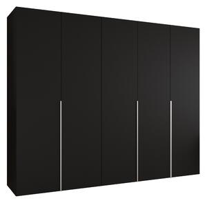 Gardróbszekrény Hartford 538, Laminált forgácslap, 202x250x52cm, Kasmír, Fekete