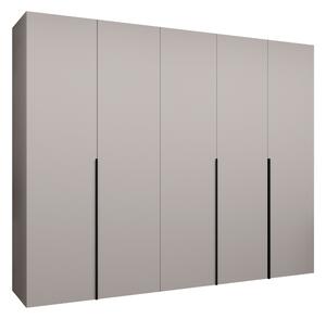 Gardróbszekrény Hartford 538, Laminált forgácslap, 202x250x52cm, Kasmír, Fekete