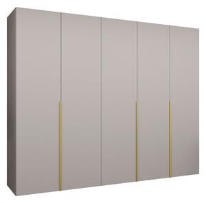 Gardróbszekrény Hartford 538, Laminált forgácslap, 202x250x52cm, Kasmír, Aranysárga