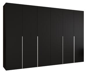 Gardróbszekrény Hartford 539, Laminált forgácslap, 202x300x52cm, Kasmír, Fekete