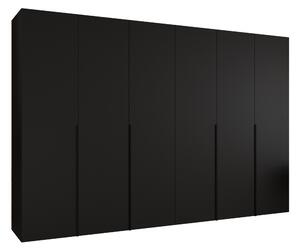Gardróbszekrény Hartford 539, Laminált forgácslap, 202x300x52cm, Fekete