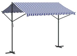 VidaXL kék-fehér szövet és acél szabadon álló napellenző 300 x 300 cm