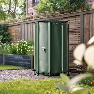 Összecsukható esővízgyűjtő hordó fedéllel csappal 500 literes 620 G/M² PVC-ből 65101
