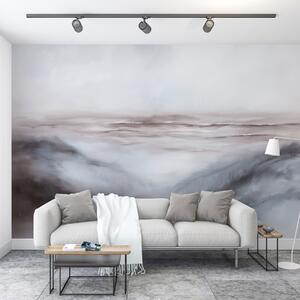 Fotótapéta Absztrakt tájkép pasztell színekben, ecsetvonásokkal, strand, tenger, szürke színpaletta, Fotótapéta akvarell, w08141 : Uwalls.hu