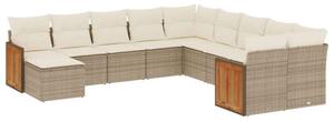 VidaXL Polyrattan Kerti Ülőgarnitúra - 11 részes - Bézs