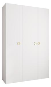 Gardróbszekrény Hartford 544, Laminált forgácslap, 246x160x42cm, Aranysárga, Fehér
