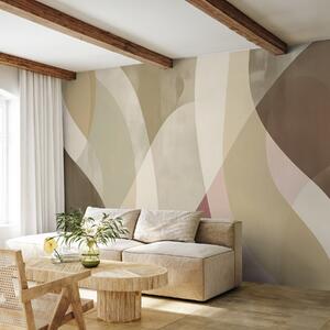 Fotótapéta Lágy ívek tompa tónusokkal, folyó vonalakkal és bézs színátmenetekkel, minimalista és modern, Fotótapéta design, w01334v1 : Uwalls.hu