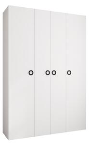 Gardróbszekrény Hartford 554, Laminált forgácslap, 246x170x42cm, Fekete, Fehér
