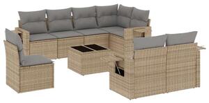 VidaXL Polyrattan Kerti Ülőgarnitúra - 9 részes - Bézs