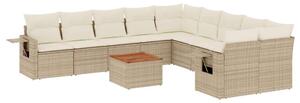 VidaXL Polyrattan Kerti Ülőgarnitúra - 11 részes - Bézs